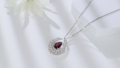 Pirmiana Fashion 2.56ct Natural Garnet Necklace S925 Silver Jewelry Engagement Gift Women