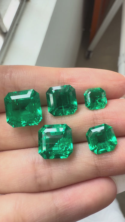 Pirmiana  0.5-12.35ct Asscher Cut Lab Grown Emeralds Loose Gemstones for Jewelry Making