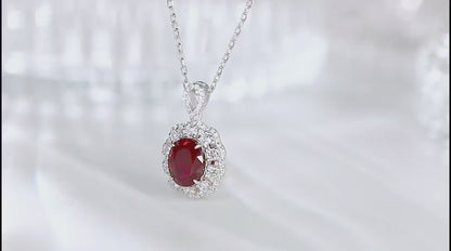 Pirmiana New S925 Silver 2.69ct Lad Grown Ruby Necklace High Fine Jewelry for Women Party Gift