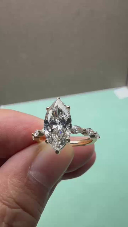Pirmiana Jewelry Customized 18K White 2.5ct Lab Grown Diamond Rings Engagement Wedding Band Rings for Women Fine Jewelry
