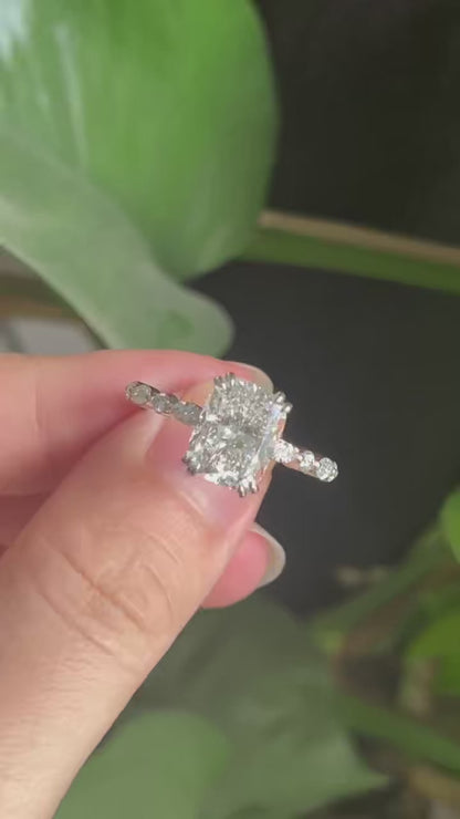 Pirmiana Jewelry Customized 14K White 3ct Lab Grown Diamond Rings Engagement Wedding Band Rings for Women Fine Jewelry