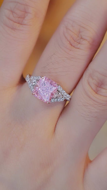 Pirmiana New Fashion 3ct Radiant Simulated Diamond Rings S925 Silver Jewelry Engagement Gift Women