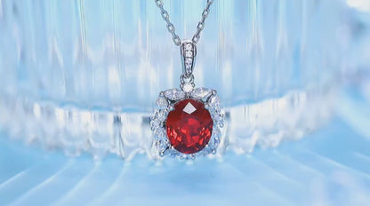 Pirmiana New S925 Silver 3.63ct Lad Grown Ruby Necklace High Fine Jewelry for Women Party Gift