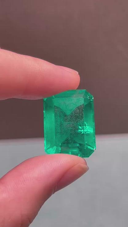 Pirmiana 26.13ct Emerald Cut Lab Grown Emerald