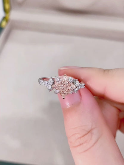 Pirmiana New Fashion 1.5ct shining Lab Grown Pink Diamond Rings PT950 Platinum Jewelry Engagement Gift Women
