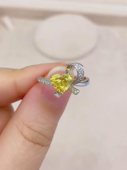Pirmiana New Fashion 1.14ct shining Lab Grown Yellow Diamond Rings PT950 Platinum Jewelry Engagement Gift Women
