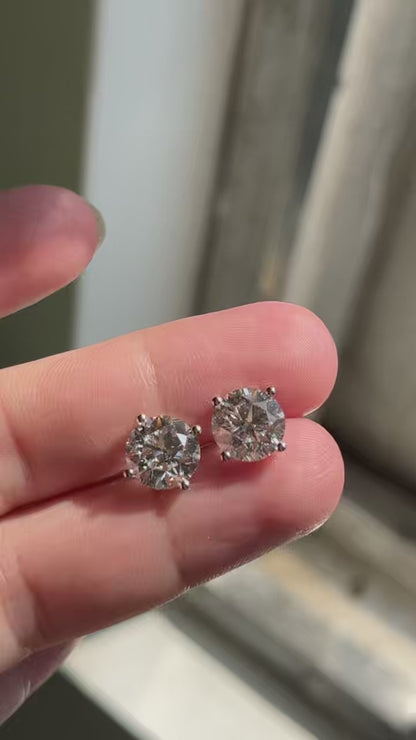 Pirmiana Custom Design 14K White Gold Earrings for Women 2.5ct Each CVD Lab Grown Diamond Jewelry