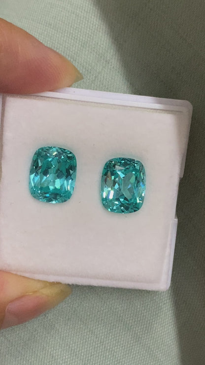 Pirmiana Cushion shape Lab Grown Paraiba Loose Gemstones for Jewelry Making