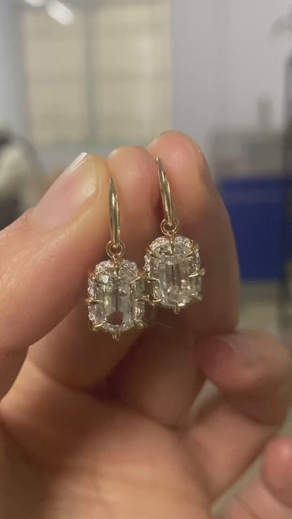 Ruif Making 14k gold of 2ct old mine cut lab grown diamond earrings for women daily wear