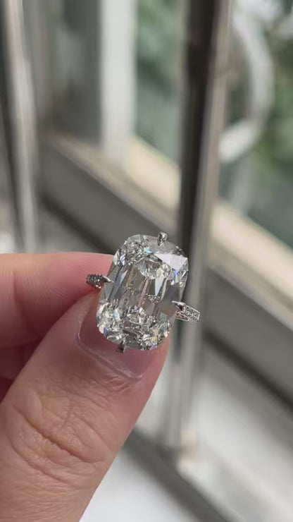 Pirmiana Jewelry Customized Platinum 10.11ct Lab Grown Diamond Three Stone Engagement Rings for Women Fine Jewelry