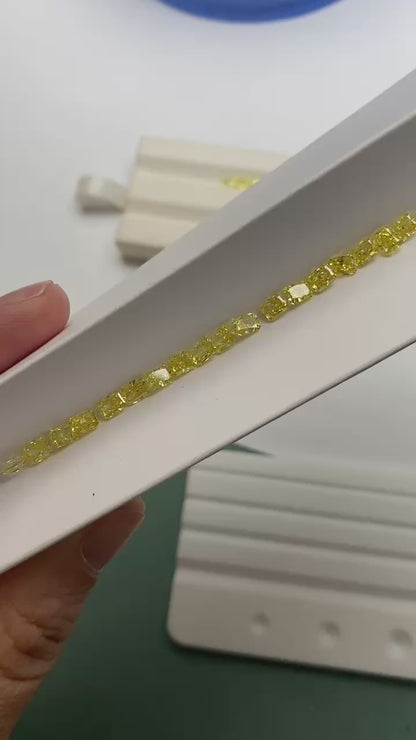Ruif High Quality Radiant Cut 0.3ct Yellow Lab Grown Diamond for Eternity Rings Making HPHT Without Certificate