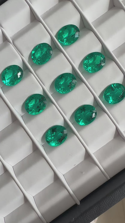 Pirmiana  0.15-5.88ct Oval Cut Lab Grown Emeralds Loose Gemstones for Jewelry Making