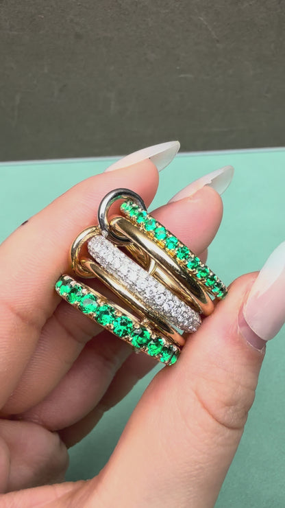 Pirmiana Hot Sale Classic Design Lab Grown Emerald 18k Gold Rings Lab Grown Emerald Girlfriend Gift