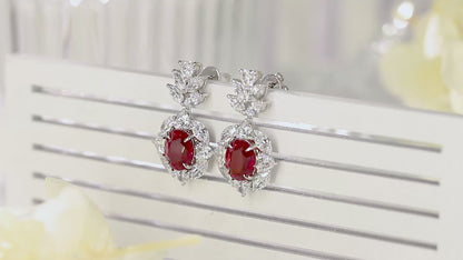 Pirmiana New Arrival 5.31ct Lab Grown Ruby Earring Studs S925 Silver Jewelry Earrings for Women