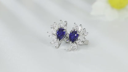 Pirmiana New Arrival 1.89ct Lab Grown Sapphire Earring Studs S925 Silver Jewelry Earrings for Women
