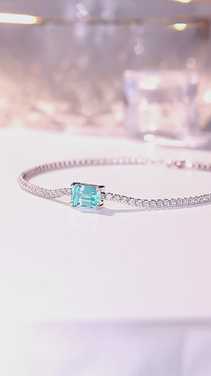 Pirmiana 2024 Hot Sale S925 Silver 1.51ct Lab Grown Paraiba Bracelet Engagement Women