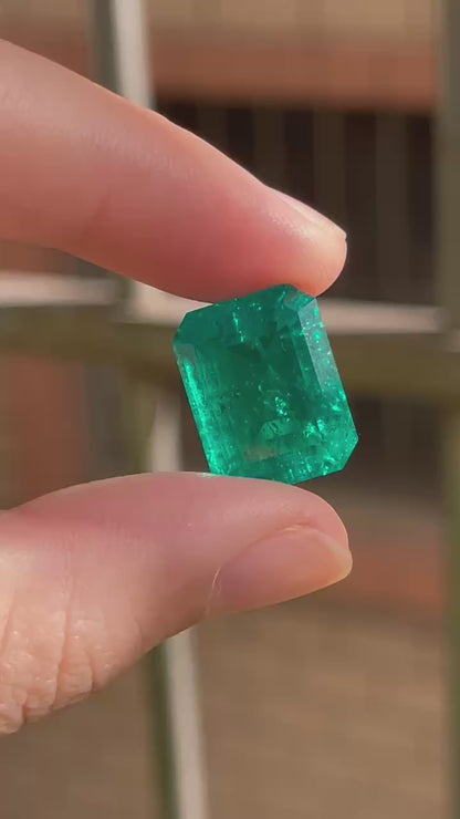 Pirmiana 14.12ct Emerald Cut Lab Grown Emerald