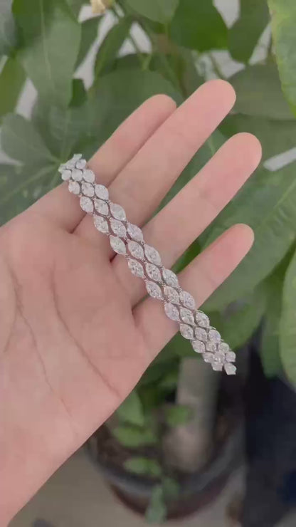 Pirmiana Custom Design 14K Gold 24.658ct Marquise Lab Grown Diamond Bracelet Jewelry for Woman Gift