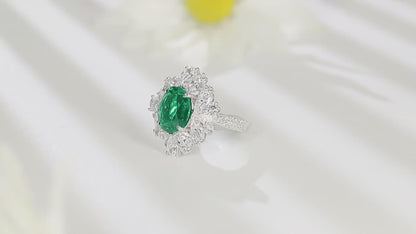 Pirmiana 2024 Hot Sale S925 Silver 3.54ct Lab Grown Emerald Ring Women Engagement Fashion Finger Gemstone Jewelry