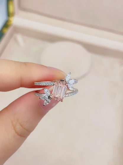 Pirmiana New Fashion 1.32ct beautiful Lab Grown Pink Diamond Rings PT950 Platinum Jewelry Engagement Gift Women