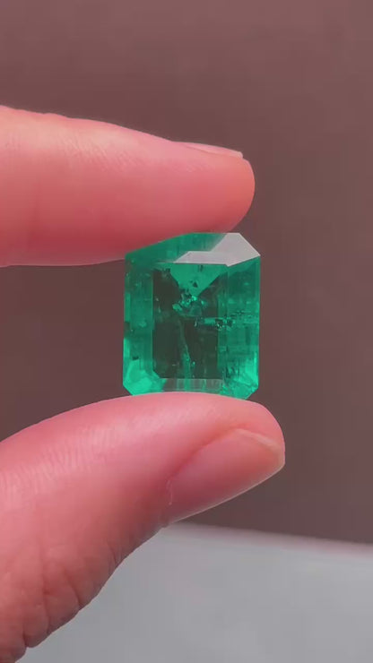 Pirmiana 14.12ct Emerald Cut Lab Grown Emerald