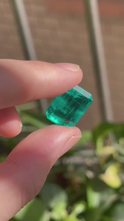 Pirmiana 12.05ct Emerald Cut Lab Grown Emerald