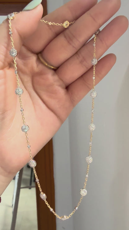 Pirmiana Jewelry Customized 18k Yellow Gold  Lab Grown Diamond Necklace for Women Party Gift