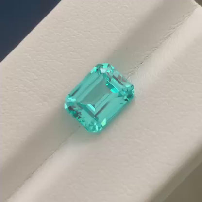 Pirmiana Emerald shape Lab Grown Paraiba Loose Gemstones for Jewelry Making