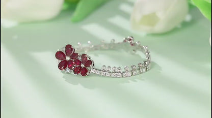 Pirmiana New S925 Silver 8.6ct Lad Grown Ruby Bracelet High Fine Jewelry for Women Party Gift