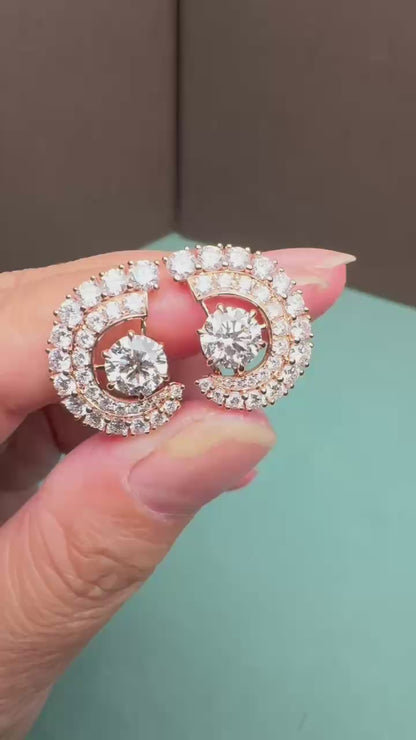 Synthetic Moissanite Stone Earrings