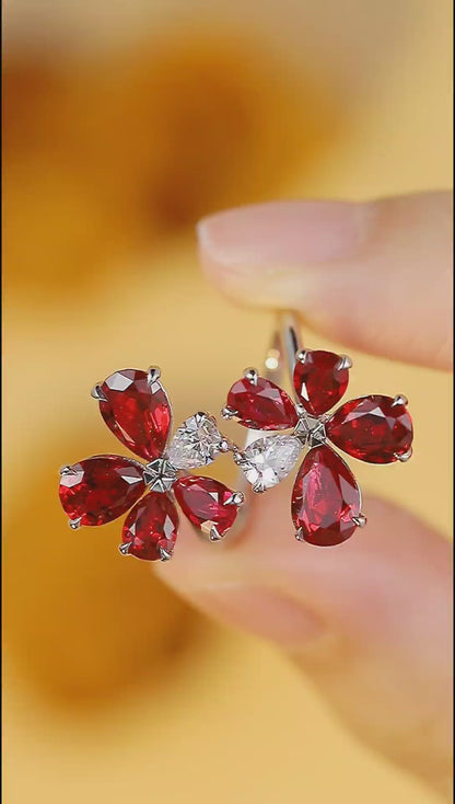 Pirmiana New S925 Silver 5.82ct Lad Grown Ruby Ring High Fine Jewelry for Women Party Gift