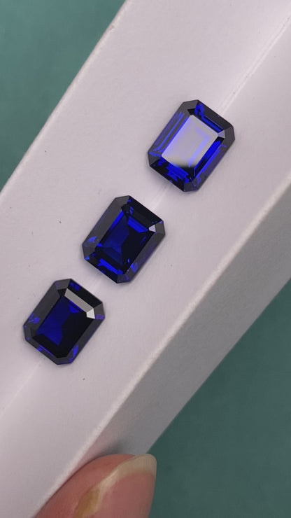Pirmiana 0.3-16.865ct Emerald Cut Lab Grown Cornflower Sapphire and Royal Sapphire Loose Gemstones for Jewelry Making