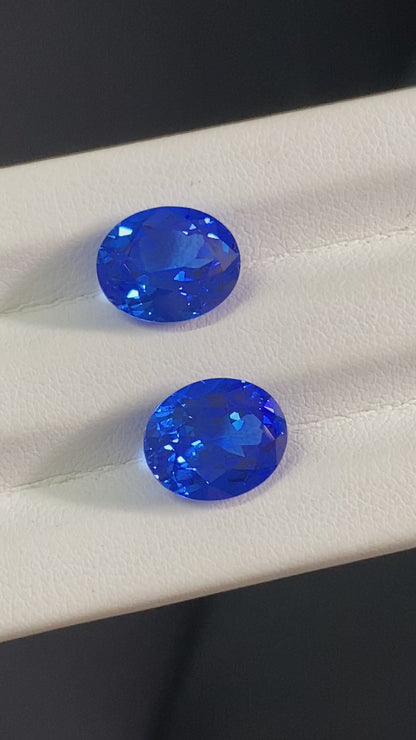 Pirmiana Oval shape Lab Grown Cobalt Spinel Loose Gemstones for Jewelry Making
