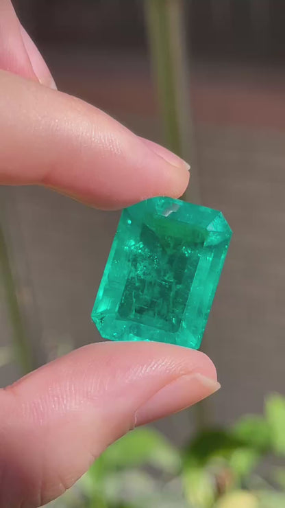 Pirmiana 26.13ct Emerald Cut Lab Grown Emerald