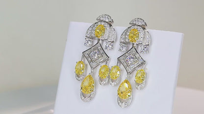 Pirmiana Elegant and Luxury 5.87ct Simulated Diamond Earrings S925 Silver Jewelry Engagement Gift Women