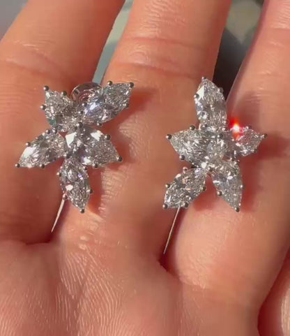Pirmiana Jewelry Custom Design 14K White Gold Earrings for Women 6.33ct HPHT Lab Grown Diamond Jewelry