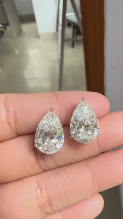 Pirmiana Custom Design 14K White Gold Earrings for Women 5ct Each CVD Lab Grown Diamond Jewelry