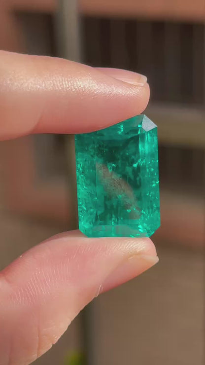 Pirmiana 26.64ct Emerald Cut Lab Grown Emerald