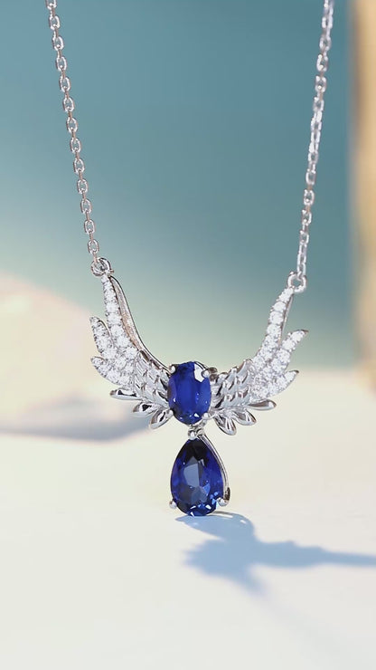 Pirmiana 2024 New Fashion S925 Silver Necklace 1.37ct Lab Grown Sapphire Pendants Necklace Jewelry For Wedding Party Gift