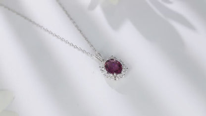 Pirmiana Fashion 4.12ct Natural Garnet Necklace S925 Silver Jewelry Engagement Gift Women