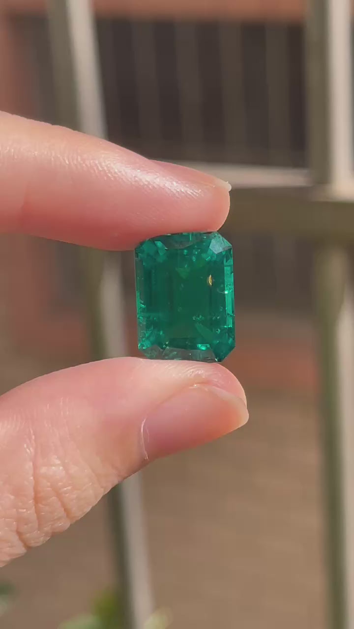 Pirmiana 11.57ct Emerald Cut Lab Grown Emerald – pirmiana