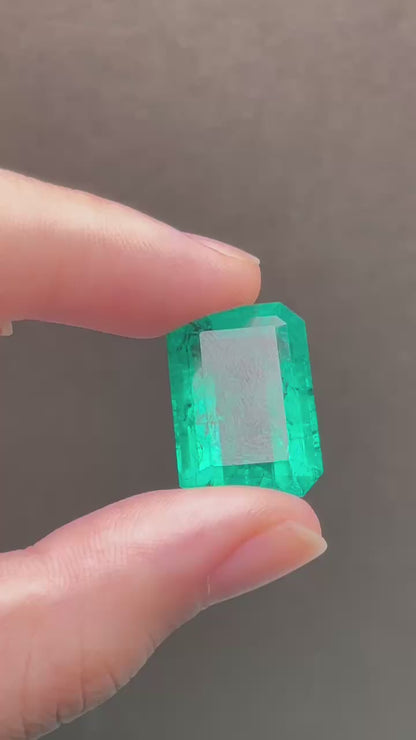 Pirmiana 23.53ct Emerald Cut Lab Grown Emerald