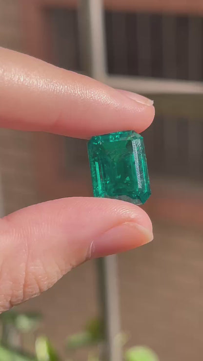 Pirmiana 11.72ct Emerald Cut Lab Grown Emerald