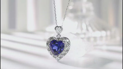 Pirmiana 2024 New Fashion S925 Silver Necklace 7.14ct Lab Grown Sapphire Pendants Necklace Jewelry For Wedding Party Gift