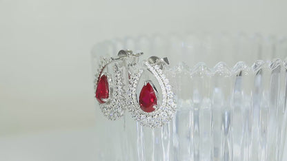 Pirmiana New Arrival 1.51ct Lab Grown Ruby Earring Studs S925 Silver Jewelry Earrings for Women