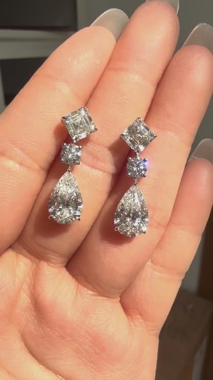Pirmiana Custom Design 18K White Gold Earrings For Women 2ct Each F CVD Diamond Jewelry