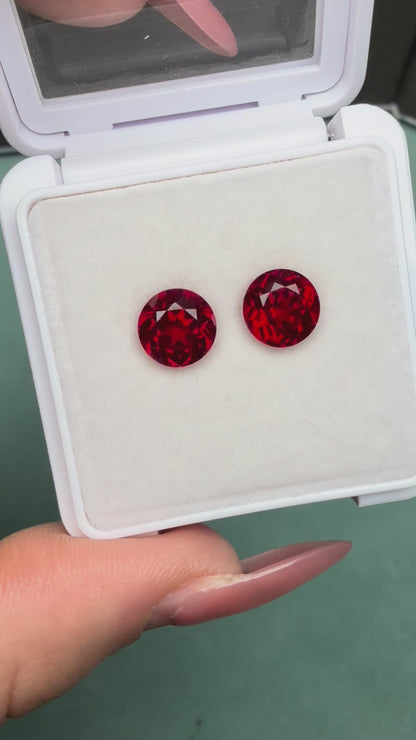Pirmiana 2.2ct Round Shape Pigeon Blood Red Lab Grown Ruby Loose Stones For Jewerly Making