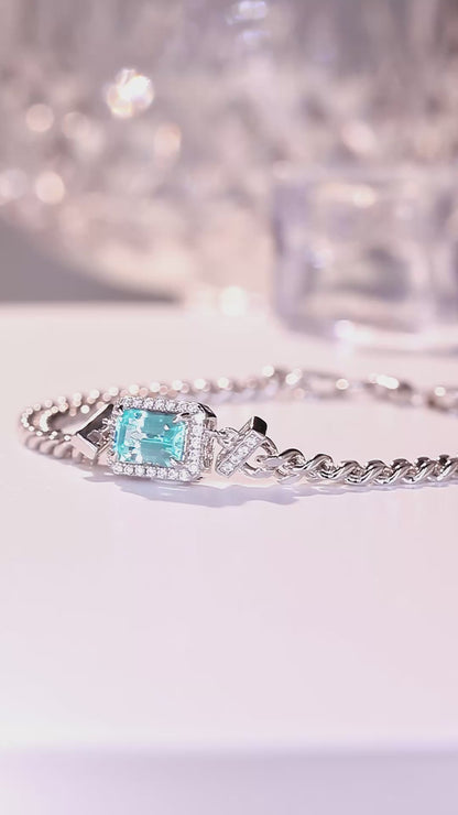Pirmiana 2024 Hot Sale S925 Silver 1.51ct Lab Grown Paraiba Bracelet Engagement Women