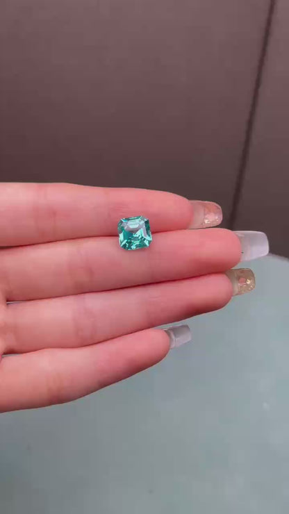 Pirmiana Asscher shape Lab Grown Paraiba Loose Gemstones for Jewelry Making