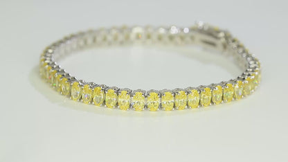 Pirmiana New Fashion 18.62ct Oval Simulated Diamond Bracelet S925 Silver Jewelry Engagement Gift Women